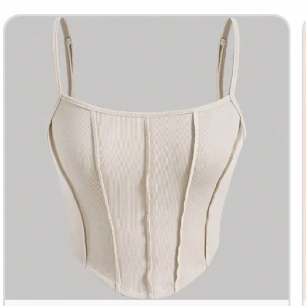 Cute Ivory Cream Cami Crop Top Corset by Shein sz Medium